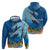 Polynesian Scuba Diving Zip Hoodie Beauty Corals with Underwater and Polynesian Pattern