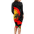 Hawaii Maui Island Long Sleeve Bodycon Dress Maui Map With Tropical Forest Sunset Vibe LT03 - Polynesian Pride