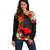 Hawaii Maui Island Off Shoulder Sweater Maui Map With Tropical Forest Sunset Vibe LT03 Women Black - Polynesian Pride