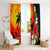 Hawaii Maui Island Window Curtain Maui Map With Tropical Forest Sunset Vibe LT03 - Polynesian Pride