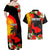 Custom Hawaii Maui Island Couples Matching Off Shoulder Maxi Dress and Hawaiian Shirt Maui Map With Tropical Forest Sunset Vibe LT03 - Polynesian Pride