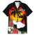 Hawaii Maui Island Family Matching Puletasi Dress and Hawaiian Shirt Maui Map With Tropical Forest Vintage Style LT03 Dad's Shirt - Short Sleeve Black - Polynesian Pride