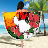 Custom Hawaii Maui Island Beach Blanket Maui Map With Tropical Forest Vintage Style LT03 - Wonder Print Shop