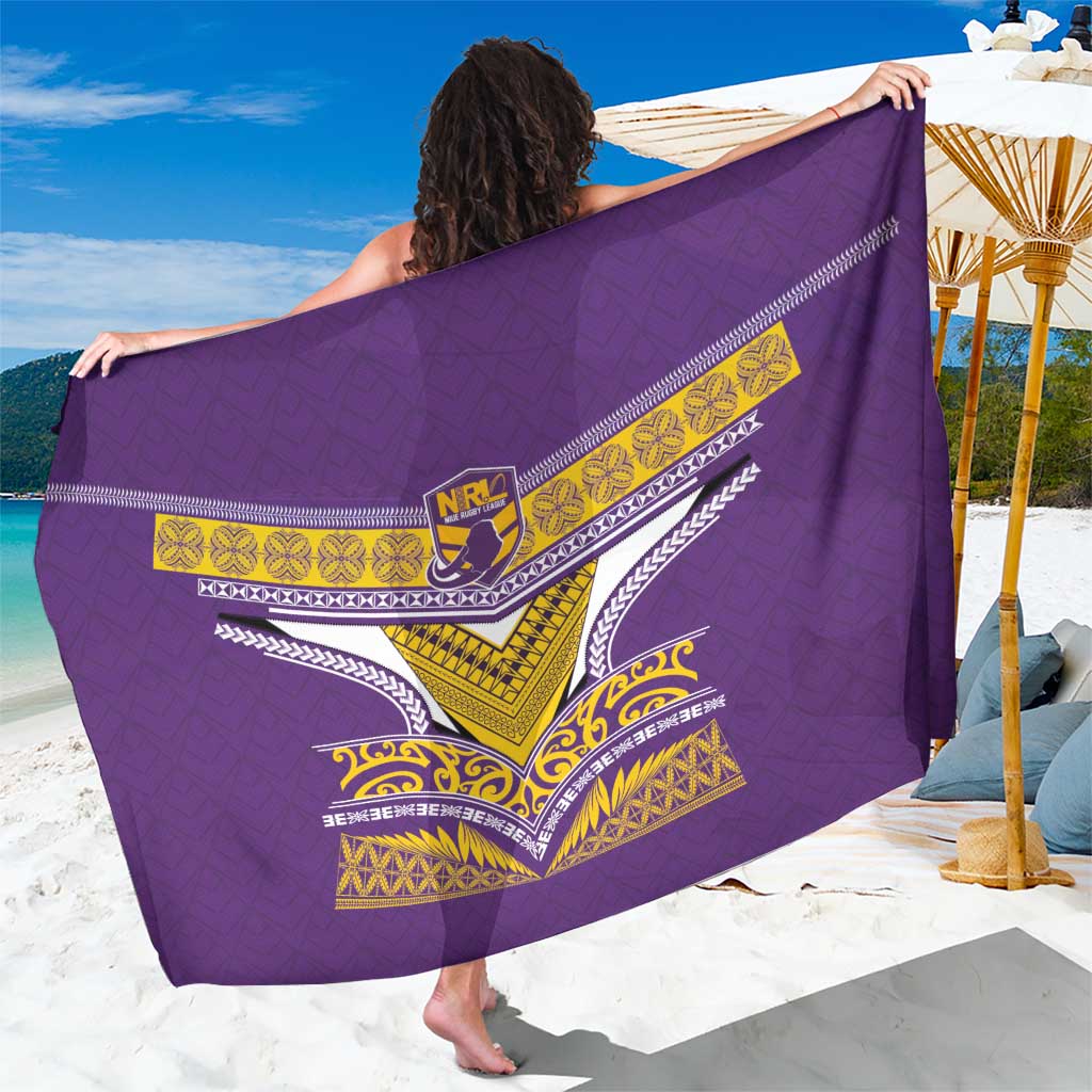 Rugby Niue Sarong Hiapo Tribal Heritage Tattoos Purple Color LT03 One Size 44 x 66 inches Purple - Polynesian Pride