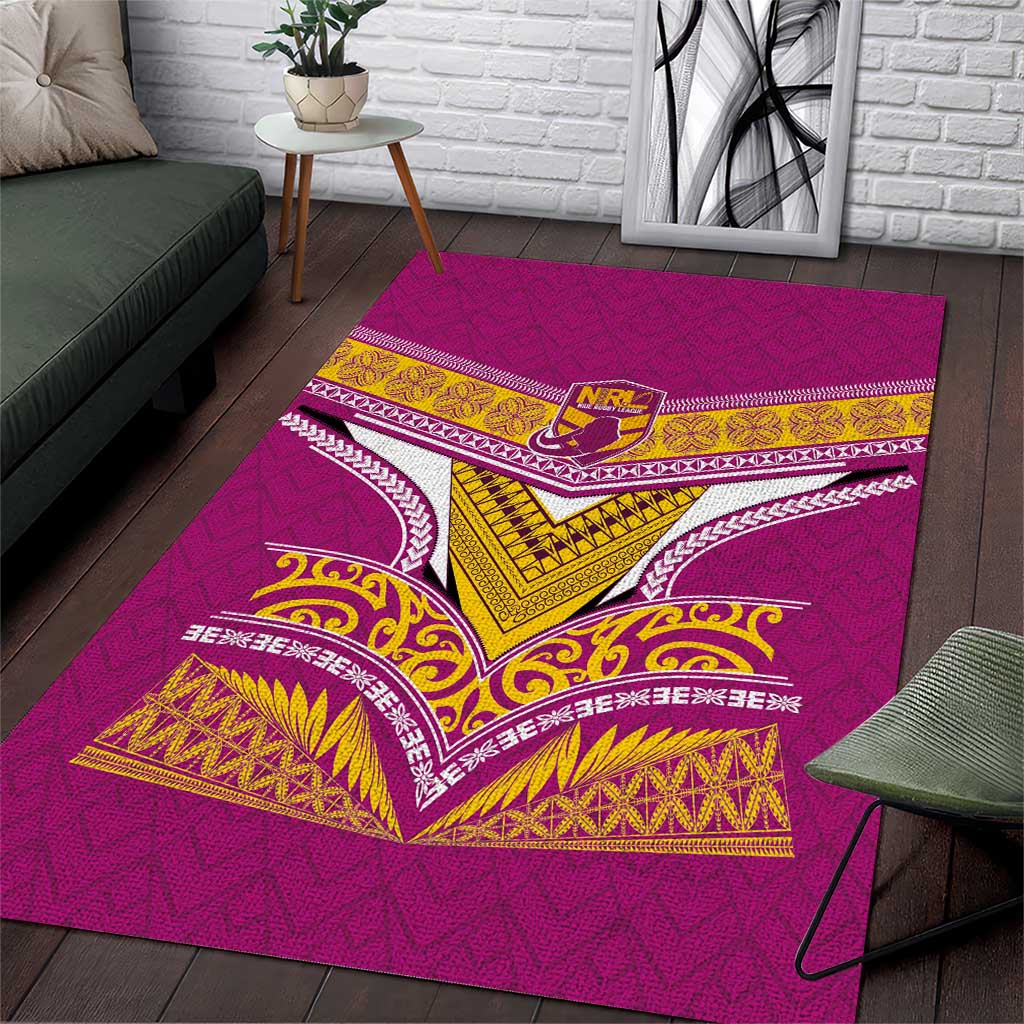 Rugby Niue Area Rug Hiapo Tribal Heritage Tattoos Pink Color LT03 Pink - Polynesian Pride