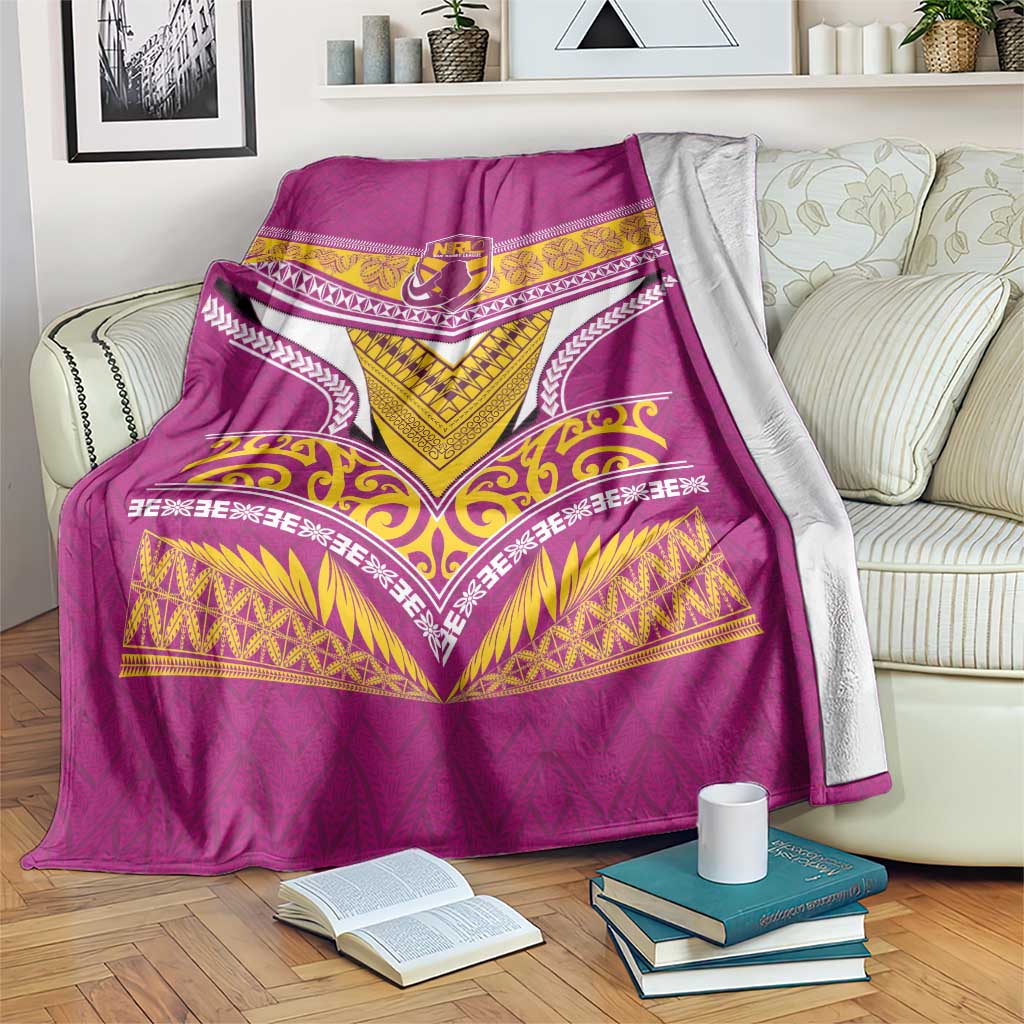 Rugby Niue Blanket Hiapo Tribal Heritage Tattoos Pink Color LT03 Pink - Polynesian Pride