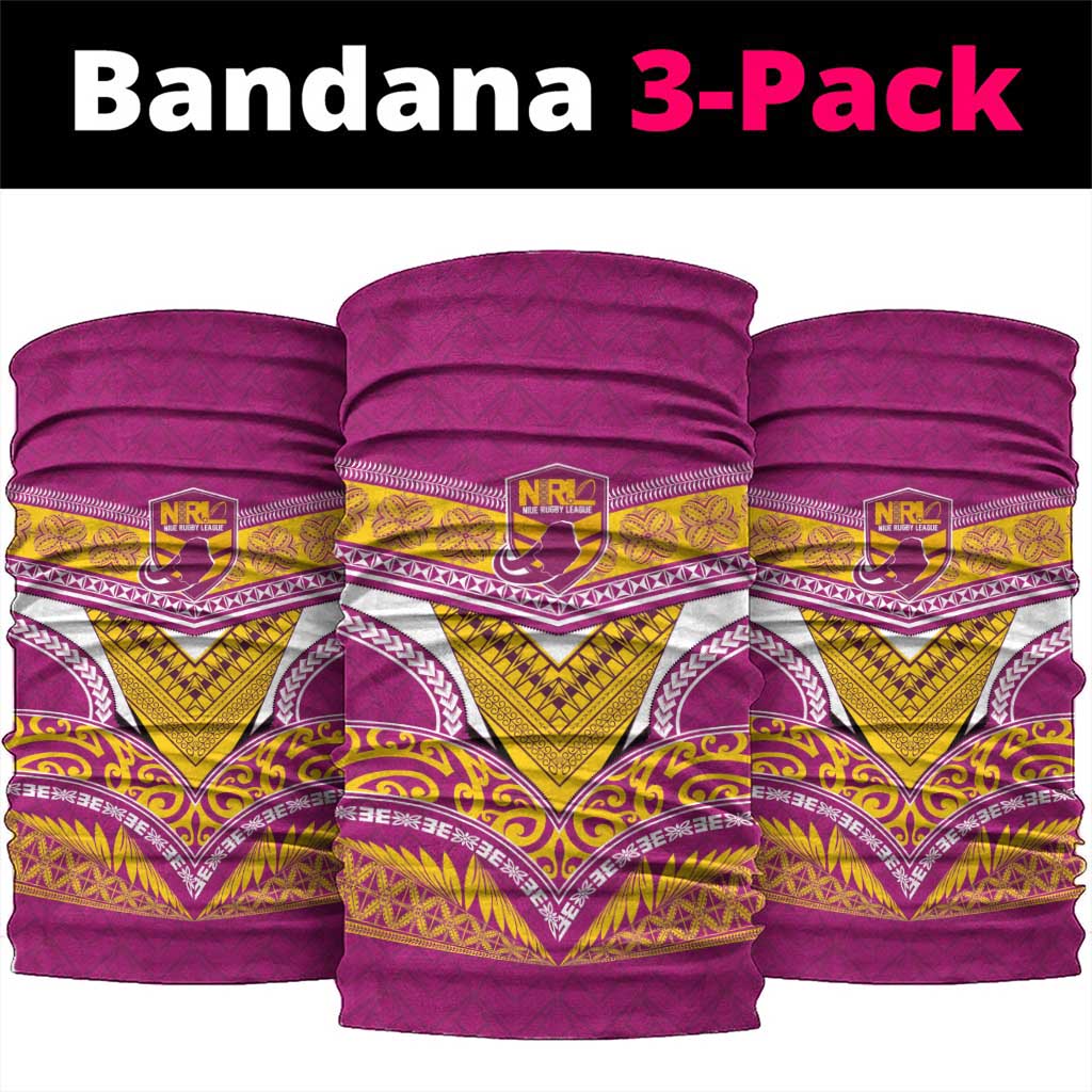 Rugby Niue Neck Gaiter Hiapo Tribal Heritage Tattoos Pink Color LT03 package One Size: 25*50cm Pink - Polynesian Pride