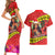 Hawaii Christmas Couples Matching Short Sleeve Bodycon Dress and Hawaiian Shirt Hula Girl Hibiscus With Hawaiian Style Tribal Fabric Patchwork LT03 - Polynesian Pride