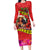 Hawaii Christmas Family Matching Long Sleeve Bodycon Dress and Hawaiian Shirt Hula Girl Hibiscus With Hawaiian Style Tribal Fabric Patchwork LT03 Mom's Dress Red - Polynesian Pride