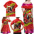 Personalised Hawaii Christmas Family Matching Off Shoulder Maxi Dress and Hawaiian Shirt Hula Girl Hibiscus With Hawaiian Style Tribal Fabric Patchwork LT03 - Polynesian Pride