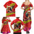 Personalised Hawaii Christmas Family Matching Summer Maxi Dress and Hawaiian Shirt Hula Girl Hibiscus With Hawaiian Style Tribal Fabric Patchwork LT03 - Polynesian Pride