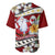 Tahiti Christmas Baseball Jersey Tiare Flowers and Pomarea Nigra with Polynesian Pattern LT03 - Polynesian Pride