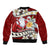 Tahiti Christmas Bomber Jacket Tiare Flowers and Pomarea Nigra with Polynesian Pattern LT03 - Polynesian Pride