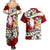 Tahiti Christmas Couples Matching Summer Maxi Dress and Hawaiian Shirt Tiare Flowers and Pomarea Nigra with Polynesian Pattern LT03 - Polynesian Pride