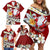 Tahiti Christmas Family Matching Off Shoulder Short Dress and Hawaiian Shirt Tiare Flowers and Pomarea Nigra with Polynesian Pattern LT03 - Polynesian Pride