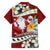 Tahiti Christmas Family Matching Off Shoulder Short Dress and Hawaiian Shirt Tiare Flowers and Pomarea Nigra with Polynesian Pattern LT03 - Polynesian Pride