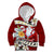 Tahiti Christmas Kid Hoodie Tiare Flowers and Pomarea Nigra with Polynesian Pattern LT03 Hoodie Red - Polynesian Pride