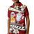 Tahiti Christmas Kid Polo Shirt Tiare Flowers and Pomarea Nigra with Polynesian Pattern LT03 Kid Red - Polynesian Pride