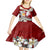 Tahiti Christmas Kid Short Sleeve Dress Tiare Flowers and Pomarea Nigra with Polynesian Pattern LT03 - Polynesian Pride