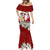 Tahiti Christmas Mermaid Dress Tiare Flowers and Pomarea Nigra with Polynesian Pattern LT03 - Polynesian Pride