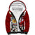 Tahiti Christmas Sherpa Hoodie Tiare Flowers and Pomarea Nigra with Polynesian Pattern LT03 Unisex Red - Polynesian Pride