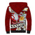 Tahiti Christmas Sherpa Hoodie Tiare Flowers and Pomarea Nigra with Polynesian Pattern LT03 - Polynesian Pride