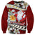 Tahiti Christmas Sweatshirt Tiare Flowers and Pomarea Nigra with Polynesian Pattern LT03 Unisex Red - Polynesian Pride