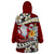 Personalised Tahiti Christmas Wearable Blanket Hoodie Tiare Flowers and Pomarea Nigra with Polynesian Pattern LT03 - Polynesian Pride