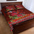 Hawaii KaʻUla Wena ʻIʻiwi Quilt Bed Set With Tropical Plants and 'Ohi'a lehua Kakau Art Tattoo