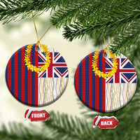 Hawaiian Tropical Plants Lei Ceramic Ornament National Flag Style LT03 Circle Multicolor - Polynesian Pride