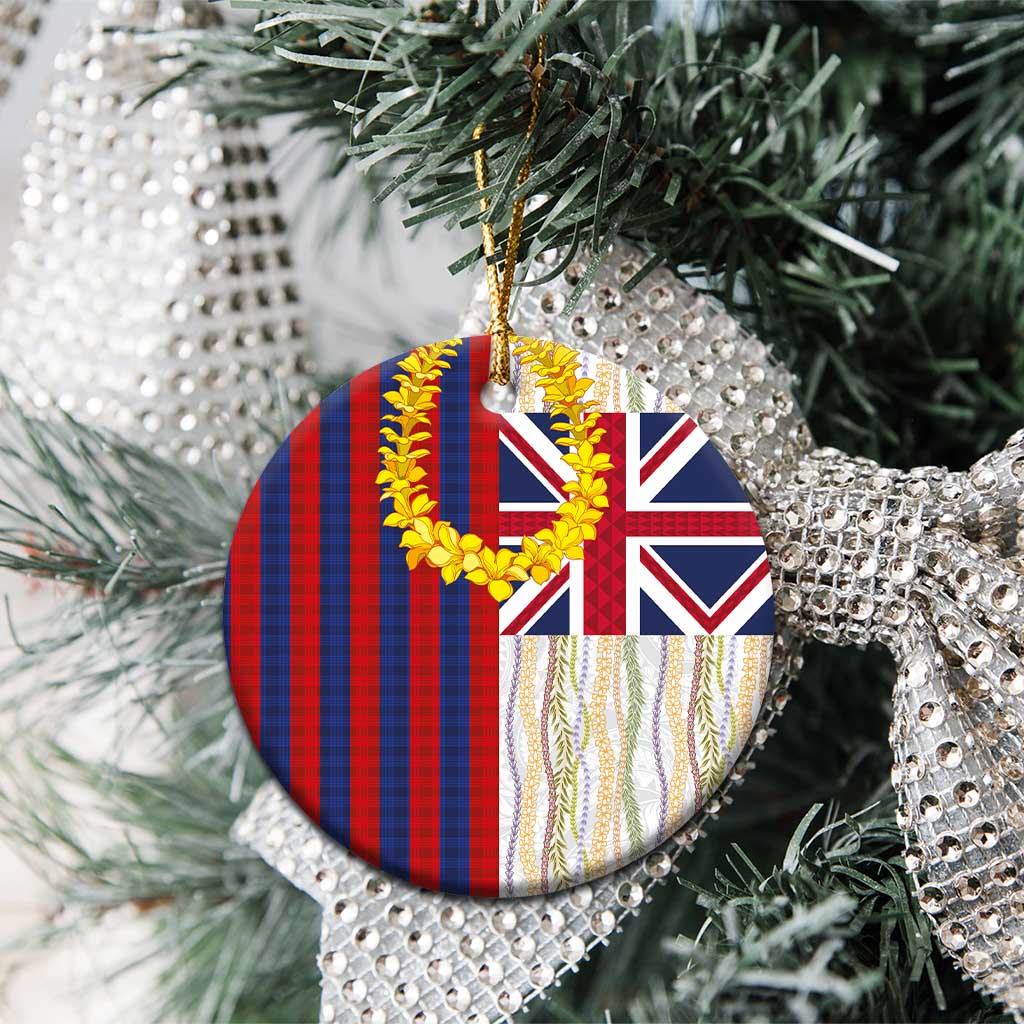 Hawaiian Tropical Plants Lei Ceramic Ornament National Flag Style LT03 - Polynesian Pride