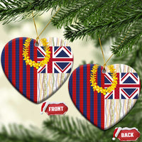 Hawaiian Tropical Plants Lei Ceramic Ornament National Flag Style LT03 Heart Multicolor - Polynesian Pride