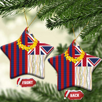 Hawaiian Tropical Plants Lei Ceramic Ornament National Flag Style LT03 Star Multicolor - Polynesian Pride