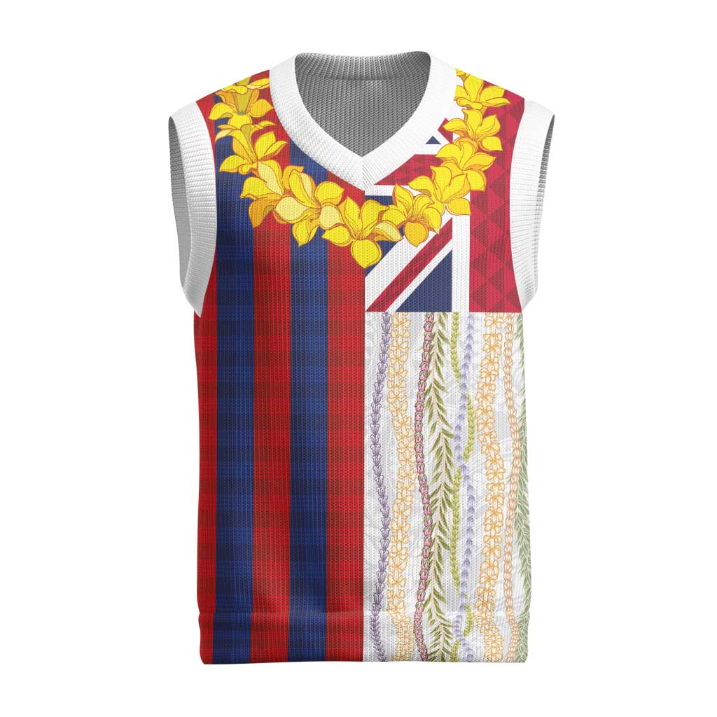 Hawaiian Tropical Plants Lei Christmas Knitted V-Neck Vest National Flag Style LT03 Multicolor - Polynesian Pride