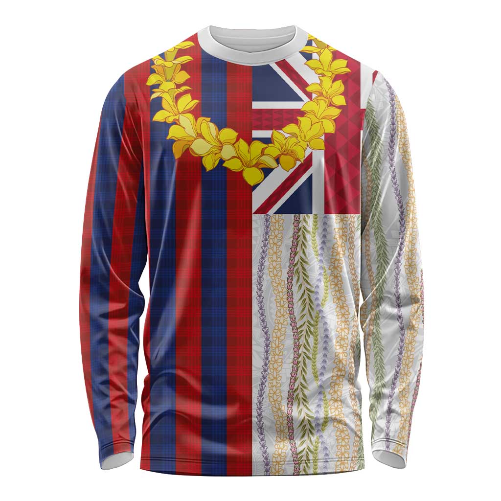 Hawaiian Tropical Plants Lei Long Sleeve Shirt National Flag Style LT03 Unisex Multicolor - Polynesian Pride