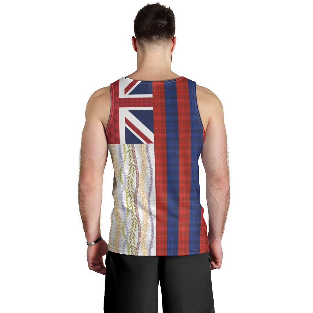 Hawaiian Tropical Plants Lei Men Tank Top National Flag Style LT03 - Polynesian Pride