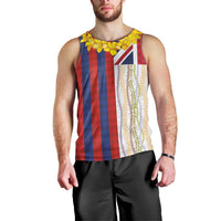 Hawaiian Tropical Plants Lei Men Tank Top National Flag Style LT03 - Polynesian Pride