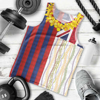 Hawaiian Tropical Plants Lei Men Tank Top National Flag Style LT03 - Polynesian Pride