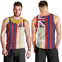 Hawaiian Tropical Plants Lei Men Tank Top National Flag Style LT03 - Polynesian Pride