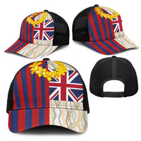 Hawaiian Tropical Plants Lei Mesh Trucker Cap National Flag Style LT03 - Polynesian Pride