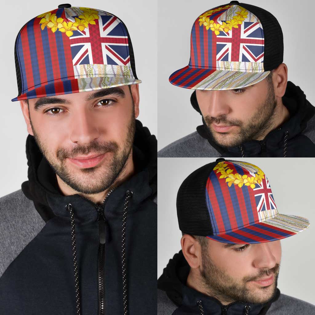 Hawaiian Tropical Plants Lei Mesh Trucker Cap National Flag Style LT03 - Polynesian Pride