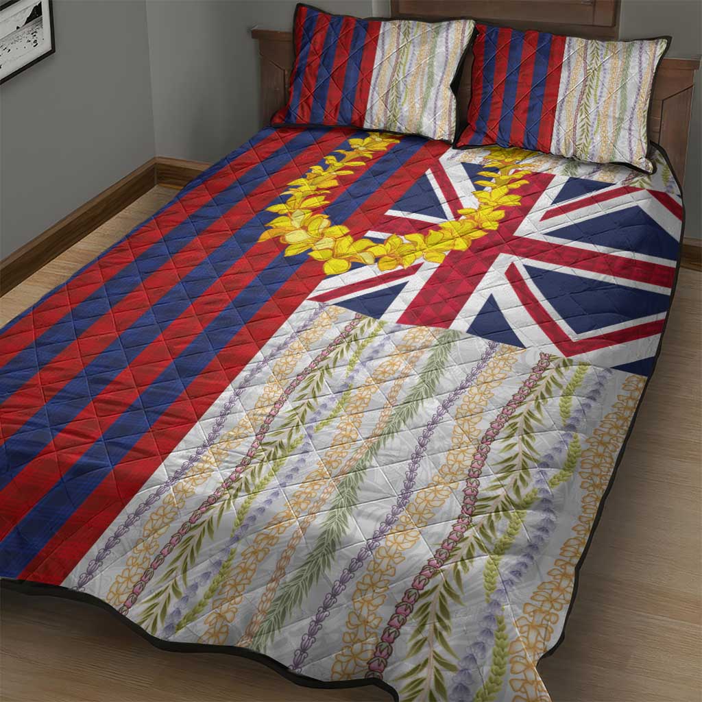Hawaiian Tropical Plants Lei Quilt Bed Set National Flag Style LT03 - Polynesian Pride