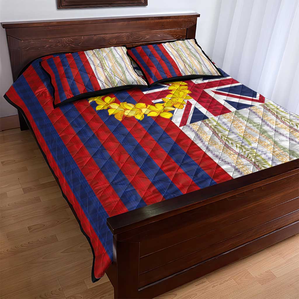 Hawaiian Tropical Plants Lei Quilt Bed Set National Flag Style LT03 - Polynesian Pride