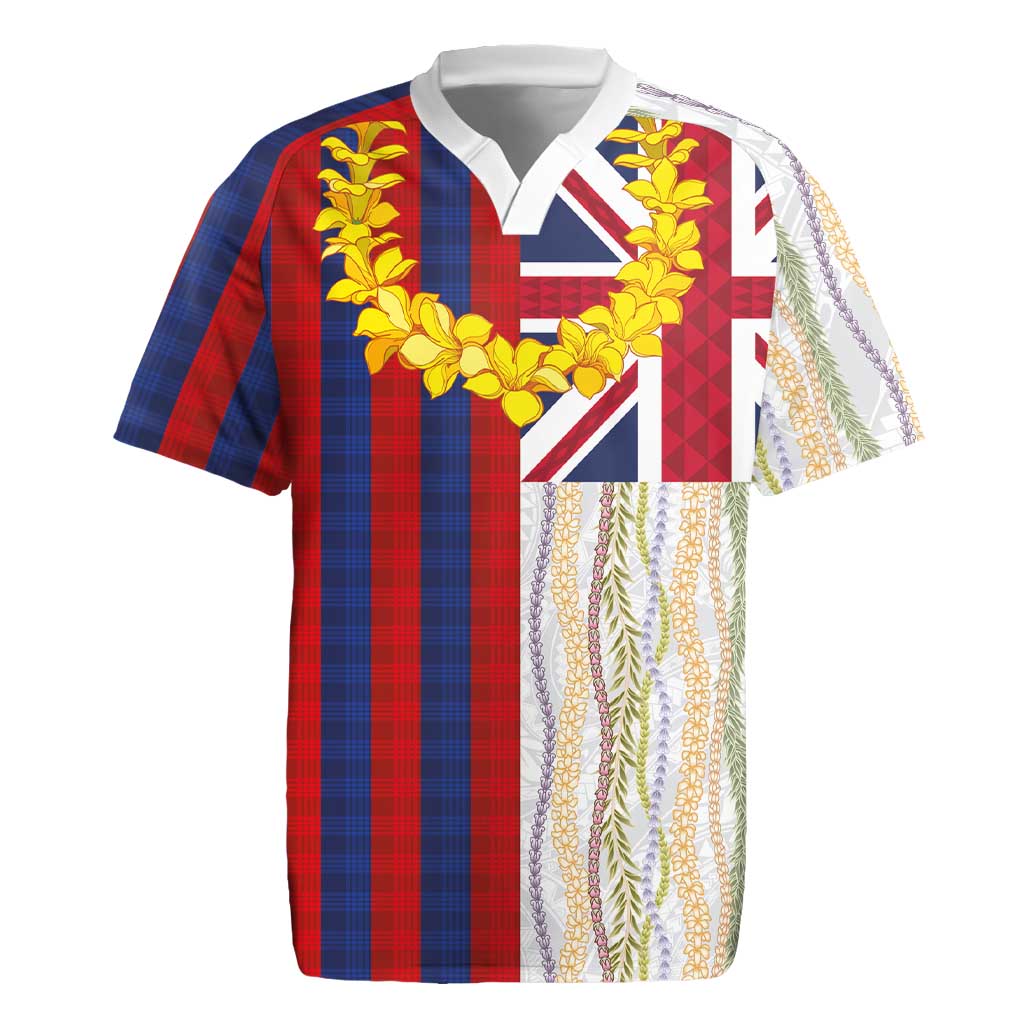 Hawaiian Tropical Plants Lei Rugby Jersey National Flag Style LT03 Multicolor - Polynesian Pride