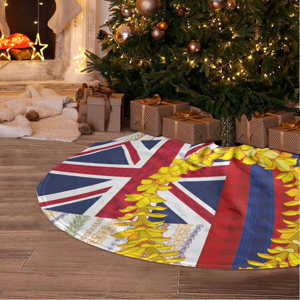 Hawaiian Tropical Plants Lei Tree Skirt National Flag Style LT03 - Polynesian Pride