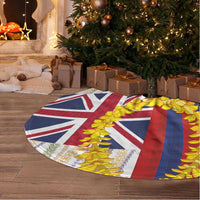 Hawaiian Tropical Plants Lei Tree Skirt National Flag Style LT03 - Polynesian Pride