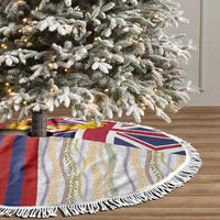Hawaiian Tropical Plants Lei Tree Skirt National Flag Style LT03 - Polynesian Pride