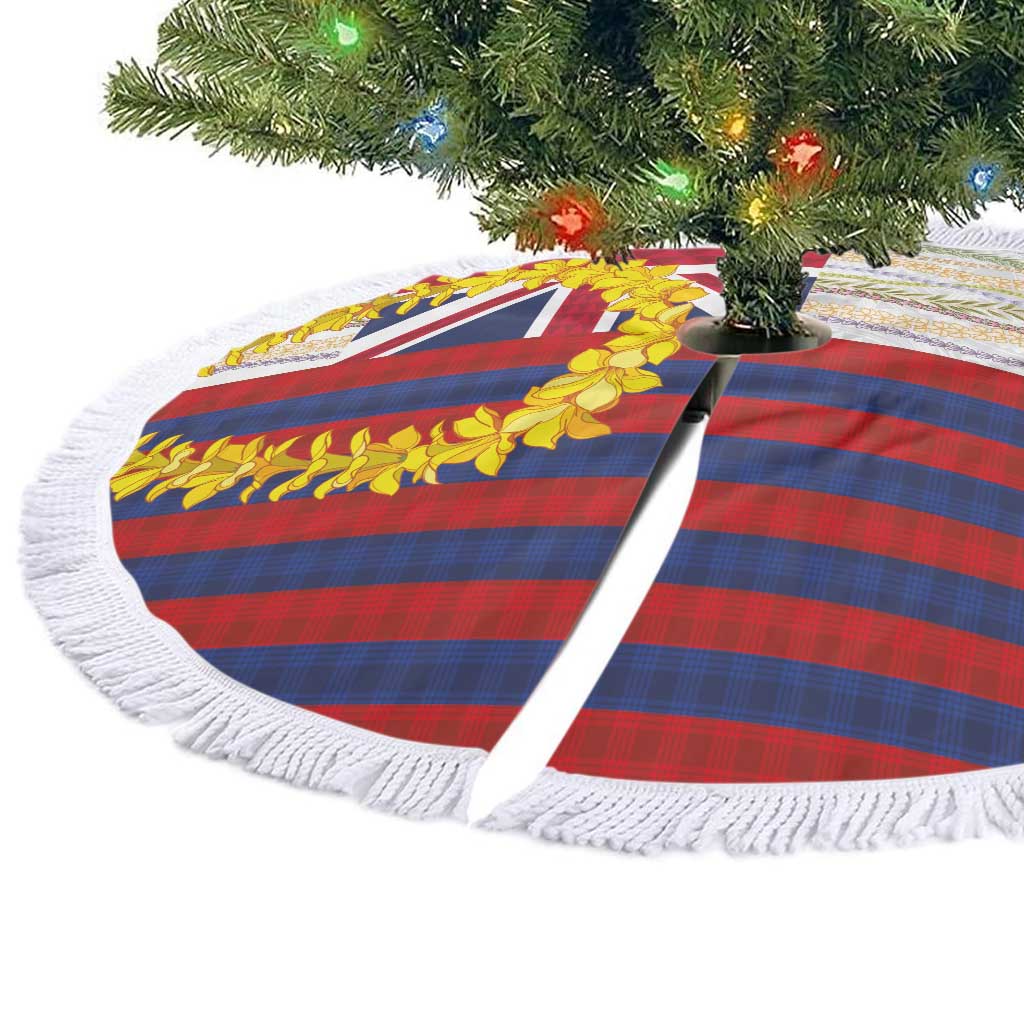 Hawaiian Tropical Plants Lei Tree Skirt National Flag Style LT03 - Polynesian Pride
