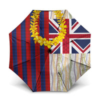 Hawaiian Tropical Plants Lei Umbrella National Flag Style LT03 One Size Folded 11.42 inch Opened Diameter 37.4 inch Multicolor - Polynesian Pride