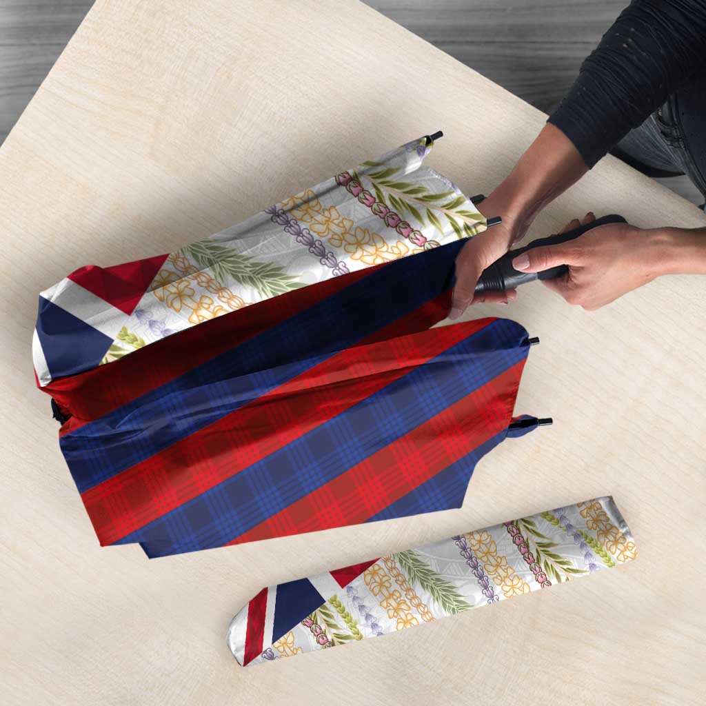 Hawaiian Tropical Plants Lei Umbrella National Flag Style LT03 - Polynesian Pride